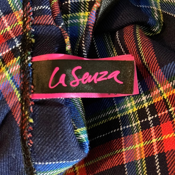 ♻️📸La Senza Blue Red Yellow Green Plaid Pleated Mini Skirt size Medium - Picture 4 of 12